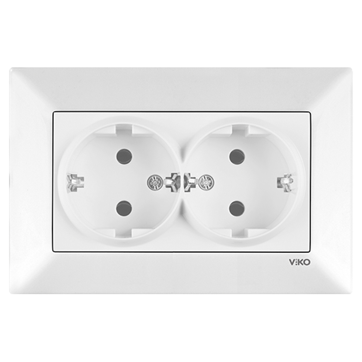 VİKO Karre-Meridian Beyaz 2li Top Priz Mekanizma
