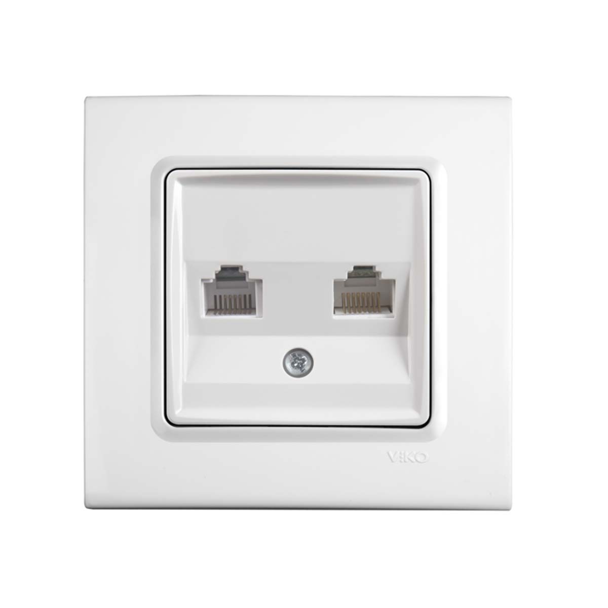 VİKO Linnera-Rollina Krem 2li Data Cat6 Mekanizma