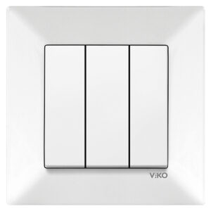 VİKO Karre-Meridian Beyaz Üçlü Anahtar Mekanizma