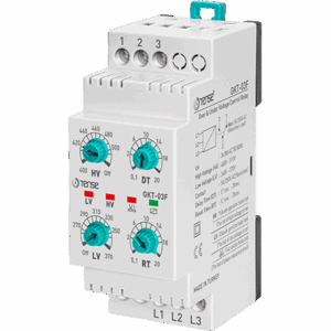 Tense GKT-03F Analog Ayarlı Faz Sıralı Aşırı ve Düşük Trifaze Gerilim Kontrol Rölesi