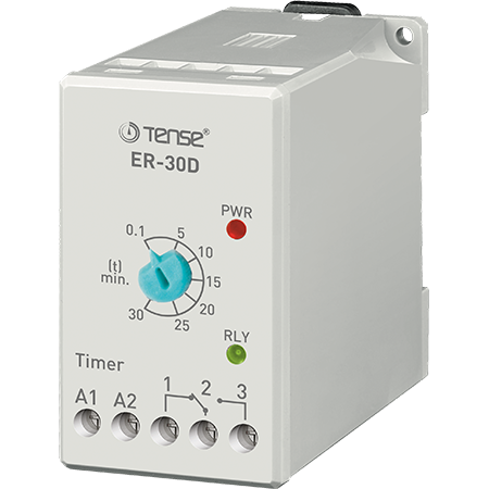 Tense ER-30D Çekmede Gecikmeli 0,1Sn.-30Dk. Ayarlanabilir Zaman Rölesi