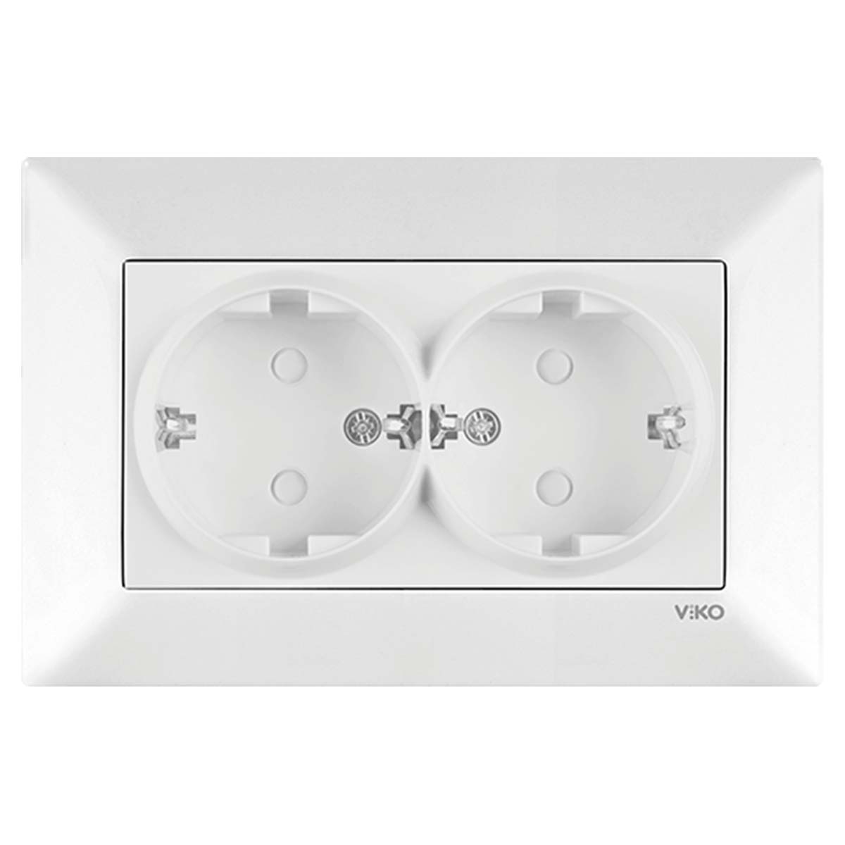 VİKO Karre-Meridian Beyaz 2li Topraklı Ç.K Priz