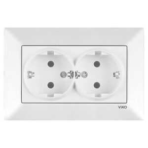 VİKO Karre-Meridian Krem İkili Top Priz Mekanizma