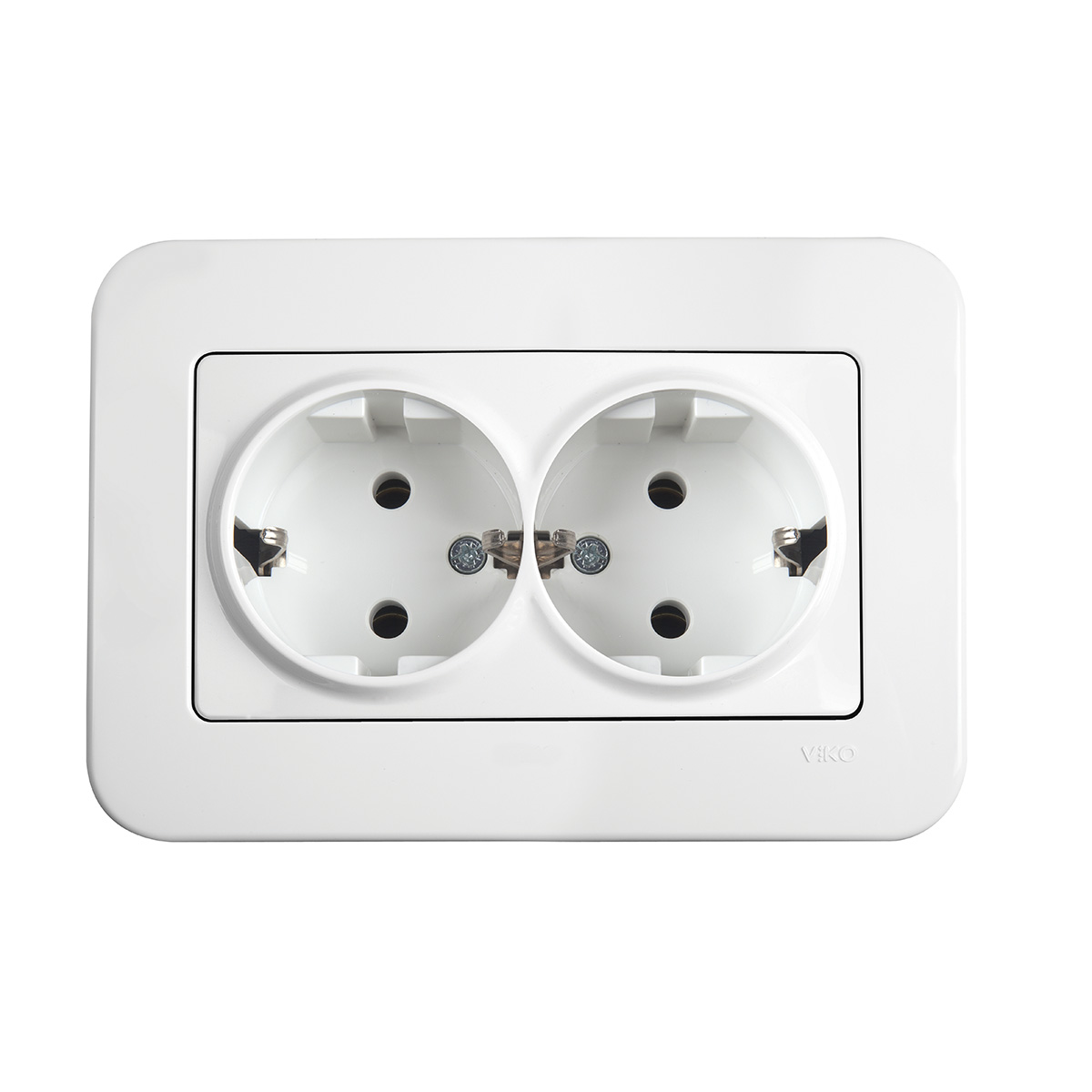 VİKO Linnera-Rollina Beyaz 2li Topraklı Priz Mekanizma