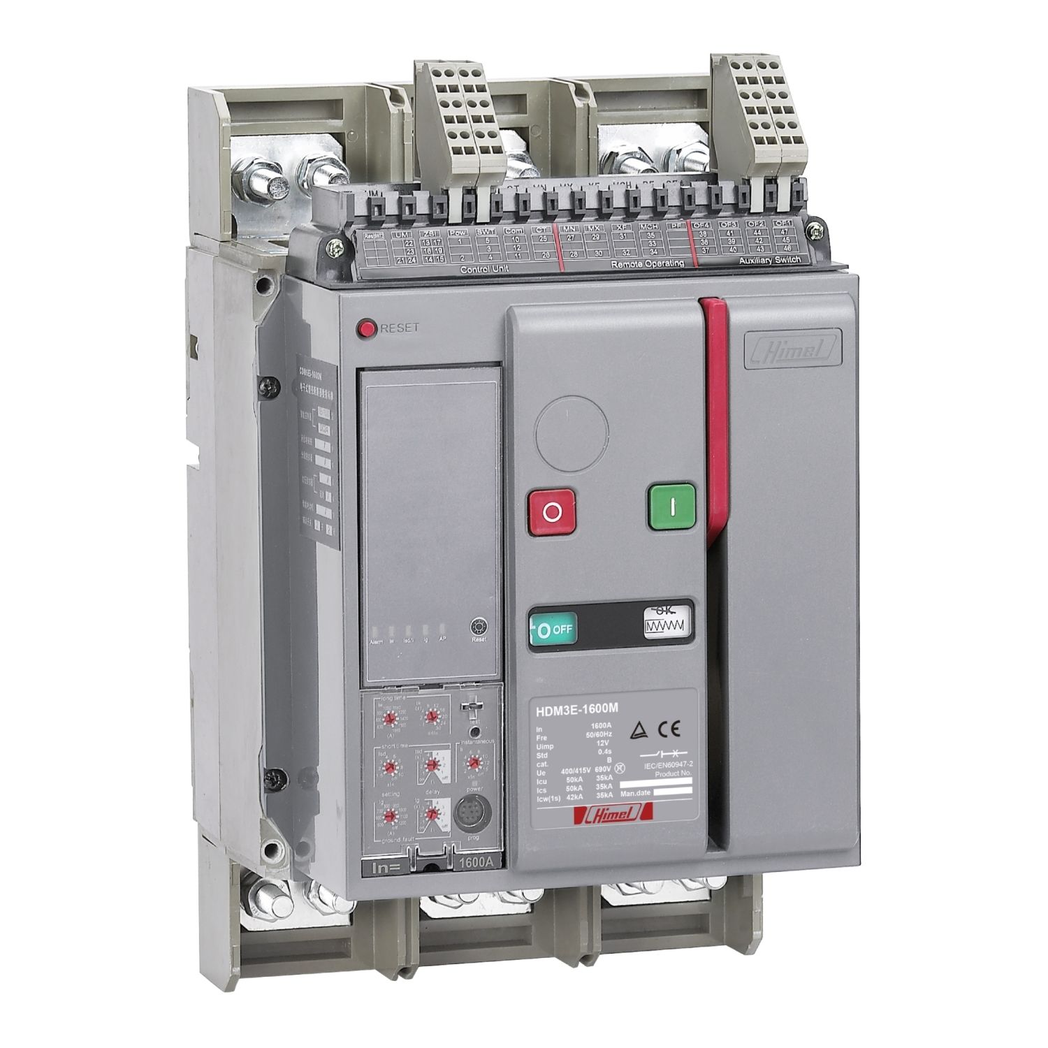 Himel HDM3E16M163F555L 50kA 3 Kutup 1600A Ayar SahalI Kompakt Şalter