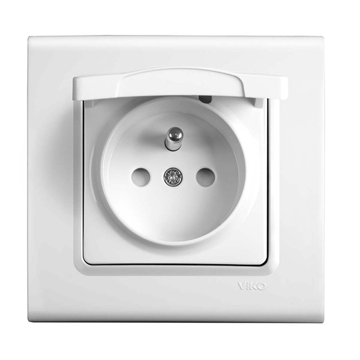VİKO Linnera-Rollina Beyaz Kap Ups Priz Mekanizma