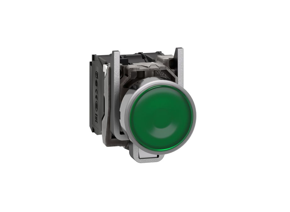 Schneider XB4BW33M5 yeşil sıva altı eksiksiz ışıklı Buton Ø22 yaylı dönüş 1NA+1NK 220...240V
