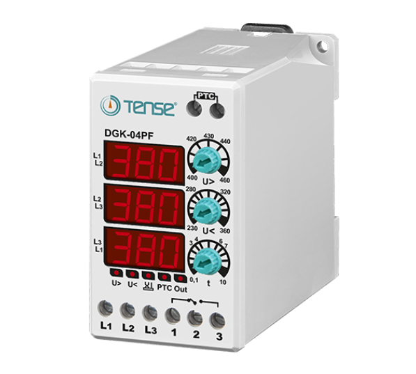 Tense DGK-04PF Dijital Ayarlı Aşırı Ve Düşük Trifaze Gerilim Kontrol Rölesi
