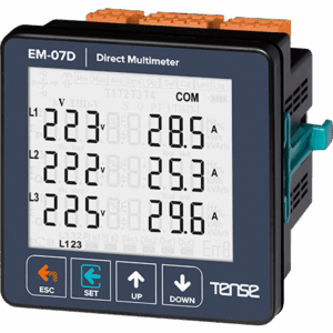 Tense EM-07D Haberleşmeli, 71.5×61.5 Cam LCD Ekranlı Setli Direkt Multimetre (250A)
