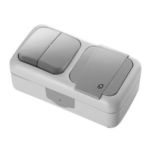 VİKO Palmiye Yatay İkili Kombine Komütatör + Topraklı P