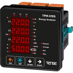 Tense TPM-01 ES Haberleşmeli, 4×4 Hane LED Ekranlı Enerji Analizörü
