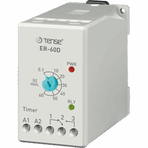 Tense ER-60D Çekmede Gecikmeli 0,1Sn.-60Dk. Ayarlanabilir Zaman Rölesi