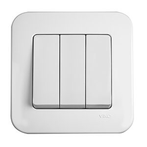 VİKO Linerra-Rollina Beyaz Üçlü Anahtar Mekanizma