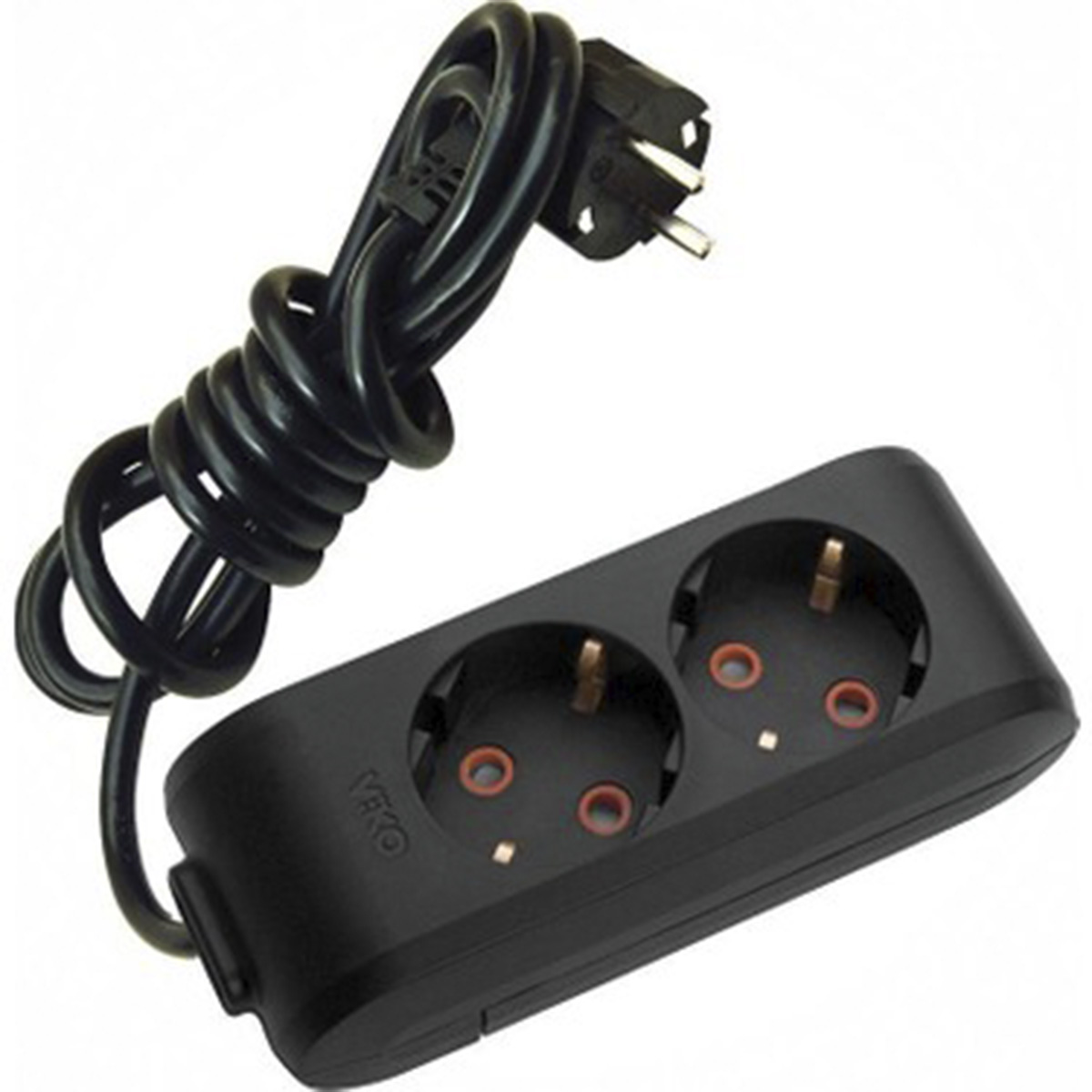 VİKO Multi-Let 2li Topraklı Ç.K 2mt Siyah Priz