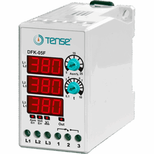 Tense DFK-05F 3×3 Hane LED Display Ekranlı Dijital Asimetri Ayarlı Faz Koruma Rölesi