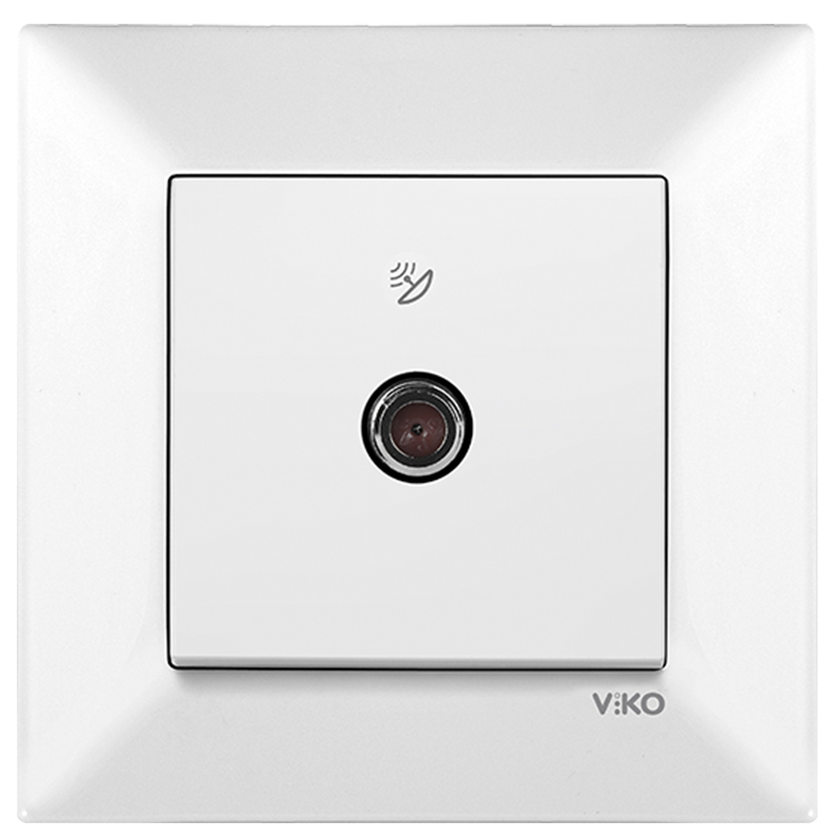 VİKO Karre/Mer Beyaz Uydu Prizi F Kon-Sonlu Mekaniz+Düğ