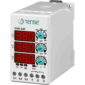 Tense DGK-04F Dijital Ayarlı Aşırı ve Düşük Trifaze Gerilim Kontrol Rölesi
