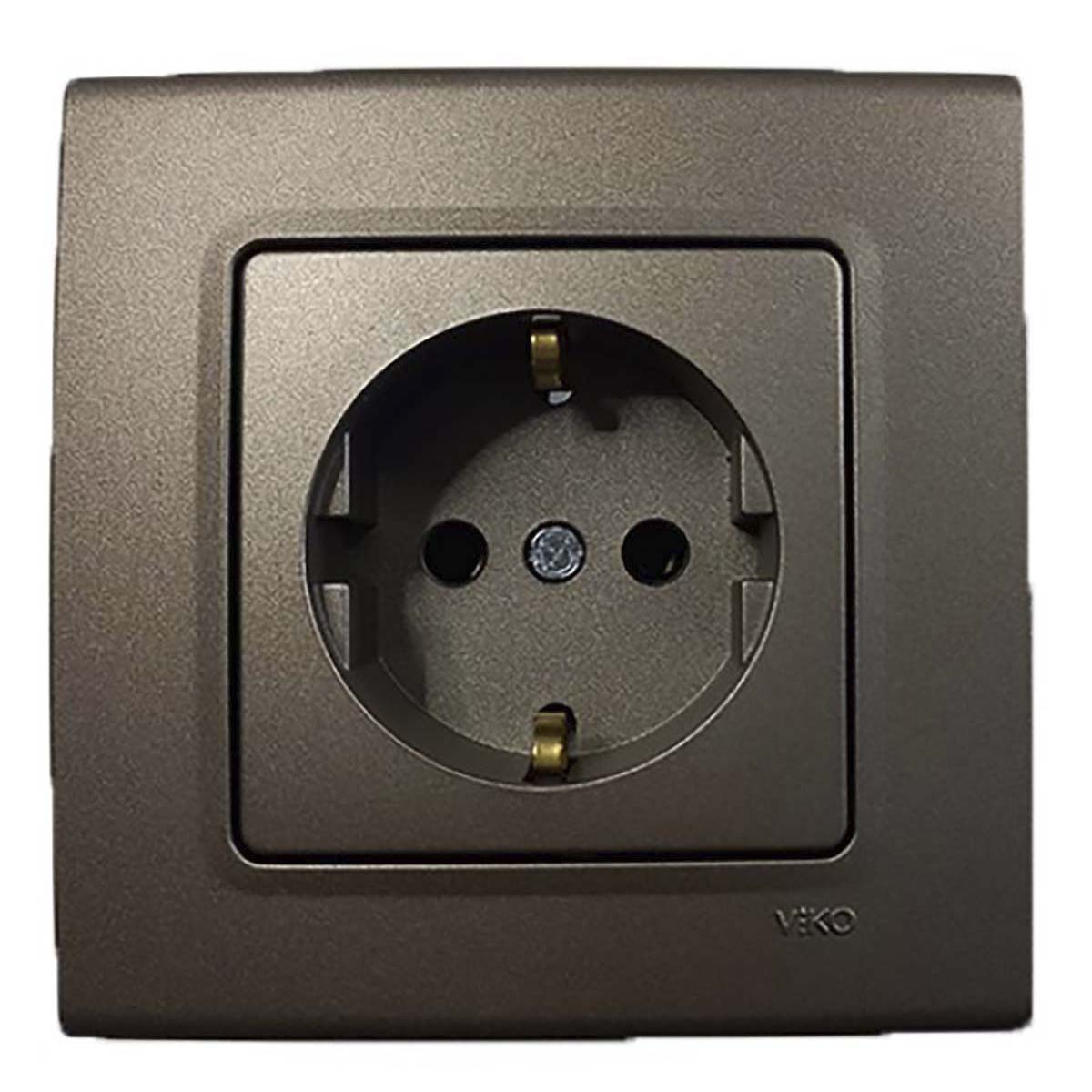 VİKO Lin Life ANTRASİT KAPAKLI TOPRAKLI PRİZ Ç.K. MEKAN