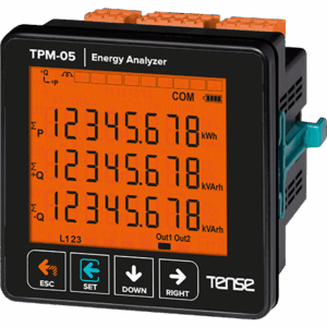 Tense TPM-05 Haberleşmeli 71.5×61.5 Cam LCD Ekranlı Enerji Analizörü