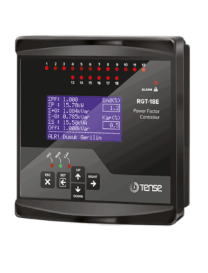 Tense RGT-18E 18 Kademe, Grafik LCD Ekranlı Trifaze Reaktif Güç Kontrol Rölesi