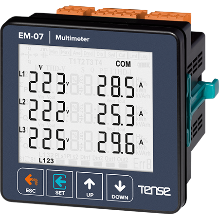 Tense EM-07 Haberleşmeli, 71.5×61.5 Cam LCD Ekranlı Setli Multimetre