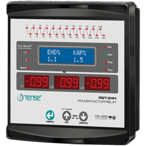 Tense RGT-24H 24 Kademeli, Haberleşmeli Grafik LCD Ekranlı Trifaze Reaktif Güç Kontrol Rölesi