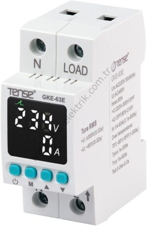 Tense GKE-63E Monofaze Yüksek&Düşük Gerilim Kontrol Rölesi ( 63 Amper )
