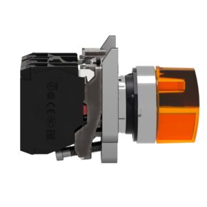 Schneider XB4BK135M5 Turuncu Işıklı Mandal Buton Ø22 3 Konumlu Sabit 1NA+1NK 230V