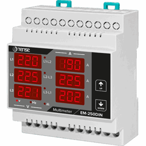 Tense EM-250DIN 6×3 Hane LED Display Ekranlı Direkt Multimetre (250A)