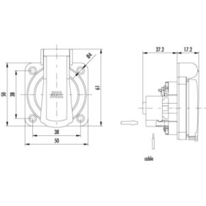 Mete Enerji 1x16a Pano Prizi Alt Yan Giriş Cont KapaklıMavi-404030sb06