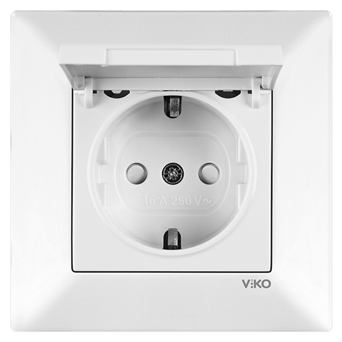 VİKO Karre-Meridian Krem Topraklı Priz Ç.K Kapaklı