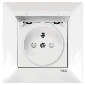 VİKO Beyaz Kapaklı Ups Priz Ç.K.Mekanizma Düğme/Kapak
