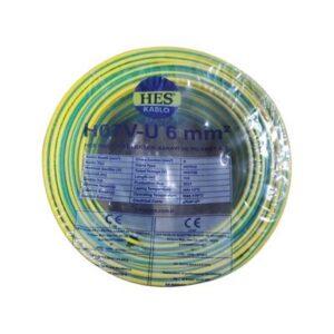 Hes Nya 6 mm² Sarı-Yeşil Elektrik Kablosu - (H07V-U)