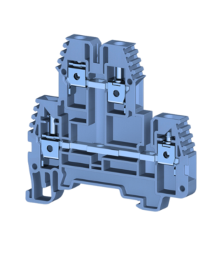 Molwex 150 091 | 4mm² Vidalı Çift Katlı Klemens (Mavi) 2 Giriş-2 Çıkış