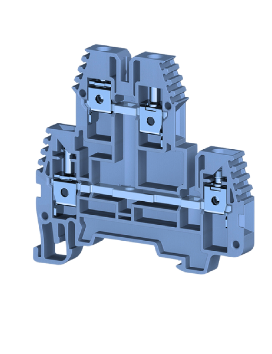 Molwex 150 091 | 4mm² Vidalı Çift Katlı Klemens (Mavi) 2 Giriş-2 Çıkış